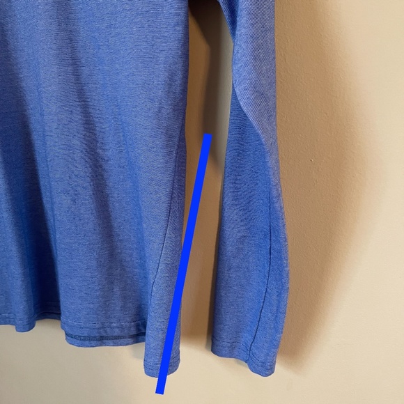 Studio 33 light blue long sleeve fitted cotton poly V-neck knit top, med, large - Picture 10 of 10